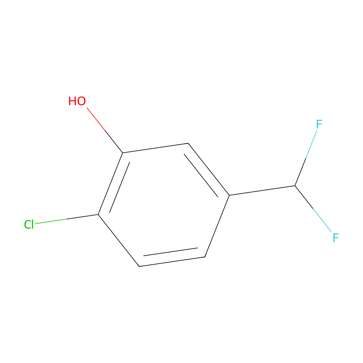 2-Chloro-5-(difluoromethyl)phenol molecular structure, CAS 1261861-99-7