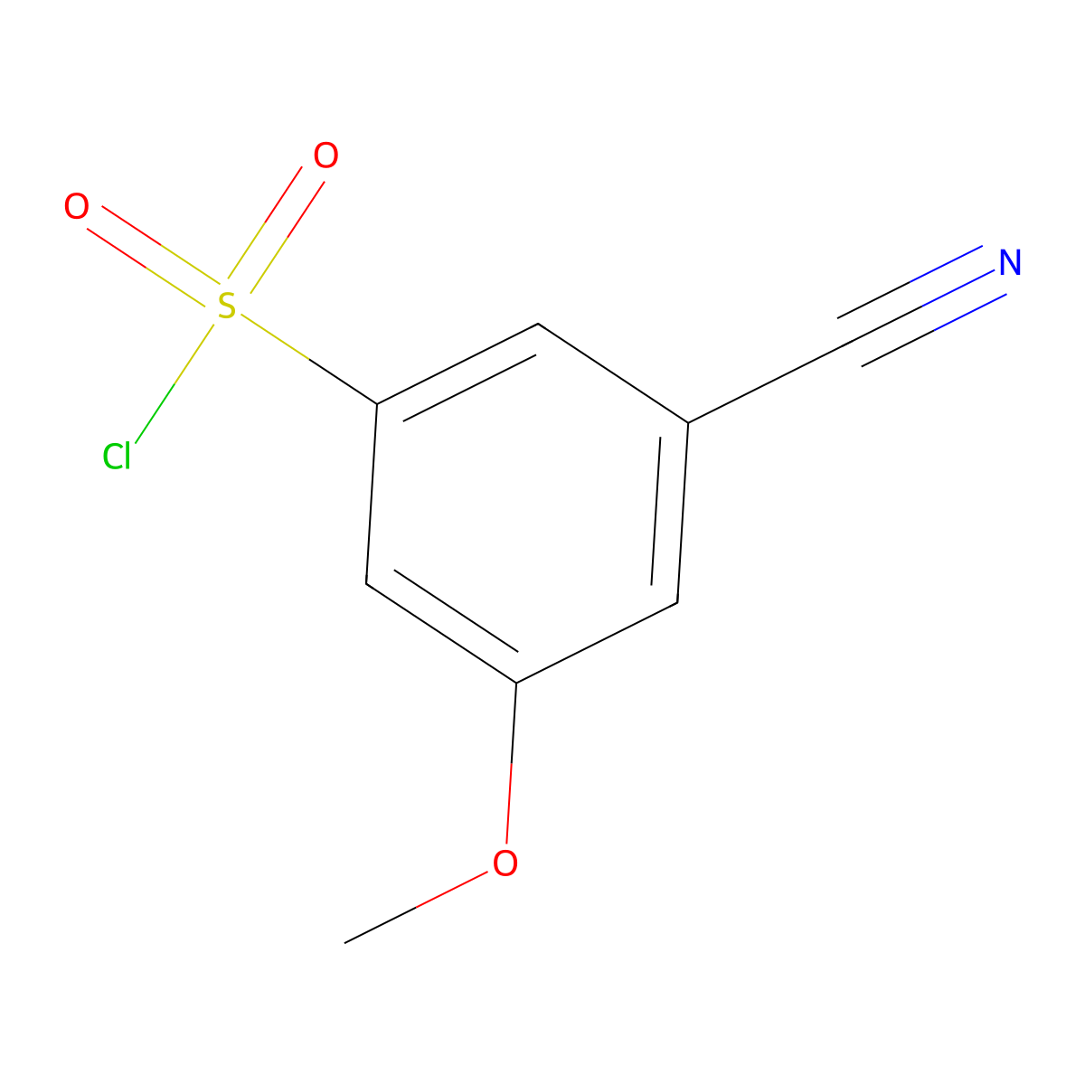 3-Cyano-5-methoxybenzenesulfonyl chloride molecular structure, CAS 1261862-05-8