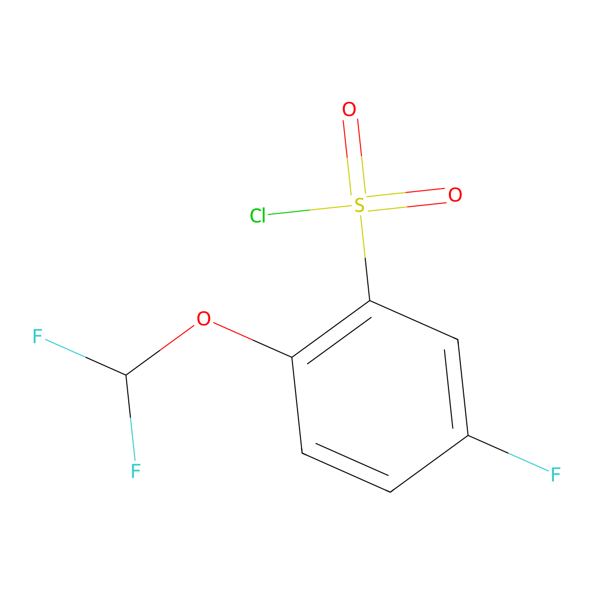 2-(Difluoromethoxy)-5-fluorobenzene-1-sulfonyl chloride molecular structure, CAS 1261862-25-2