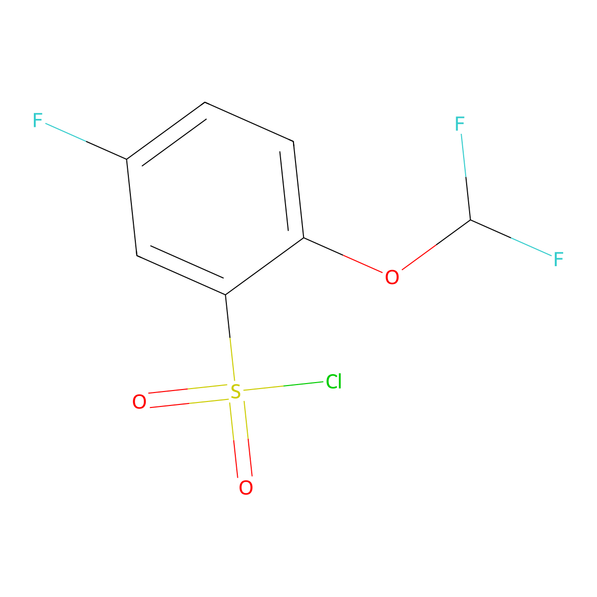 2-(Difluoromethoxy)-5-fluorobenzene-1-sulfonyl chloride molecular structure, CAS 1261862-25-2