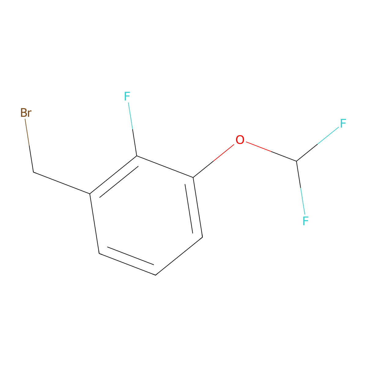 1-(Bromomethyl)-3-(difluoromethoxy)-2-fluorobenzene molecular structure, CAS 1261862-27-4