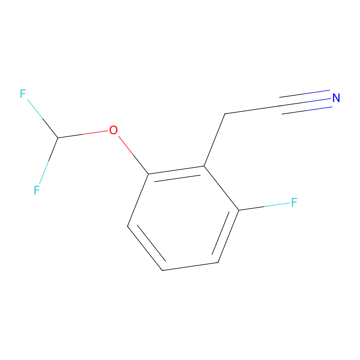 2-(Difluoromethoxy)-6-fluorophenylacetonitrile molecular structure, CAS 1261862-28-5