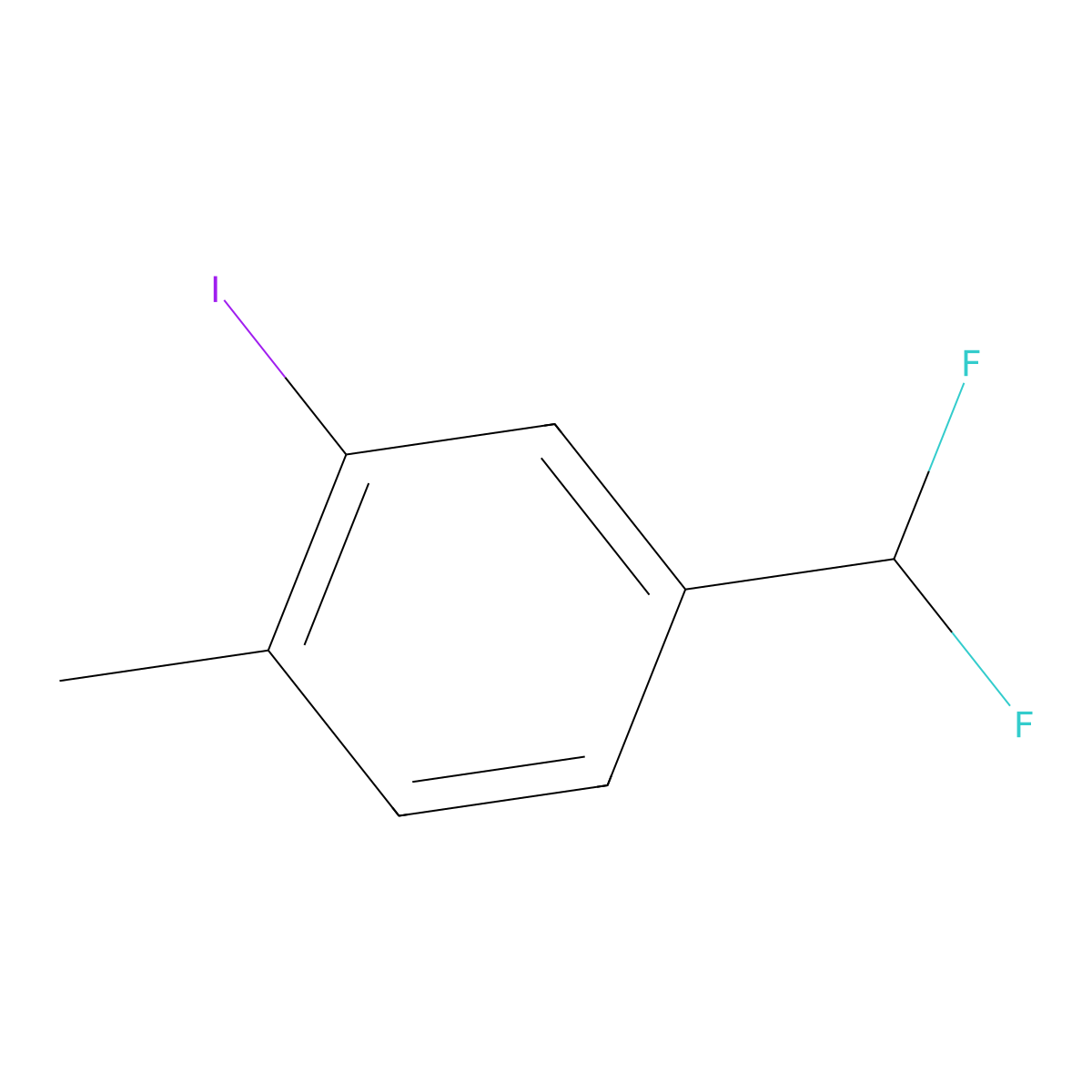 4-(Difluoromethyl)-2-iodo-1-methylbenzene molecular structure, CAS 1261862-43-4