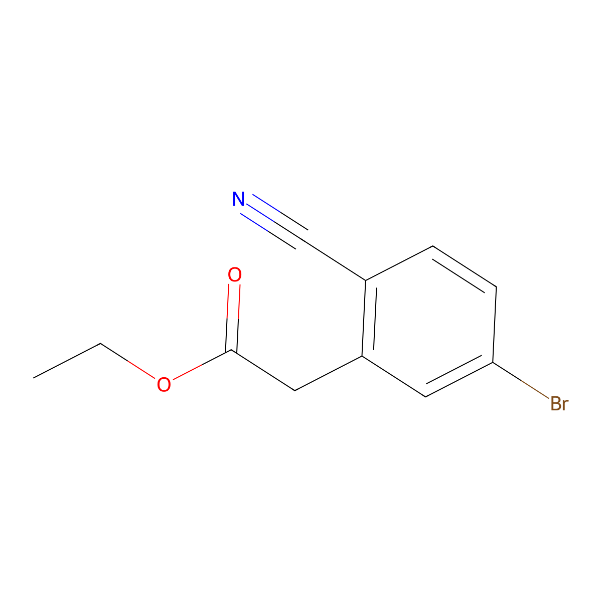 Ethyl 2-(5-bromo-2-cyanophenyl)acetate molecular structure, CAS 1261862-61-6
