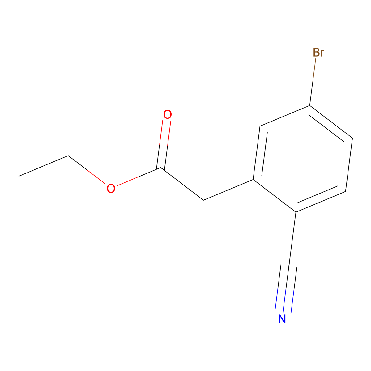 Ethyl 2-(5-bromo-2-cyanophenyl)acetate molecular structure, CAS 1261862-61-6