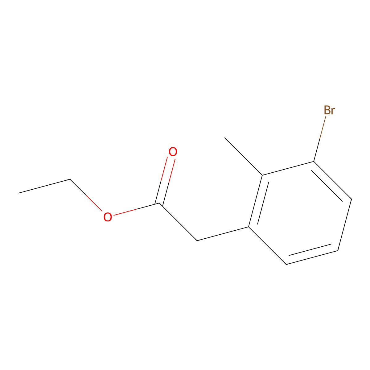 Ethyl 2-(3-bromo-2-methylphenyl)acetate molecular structure, CAS 1261862-72-9