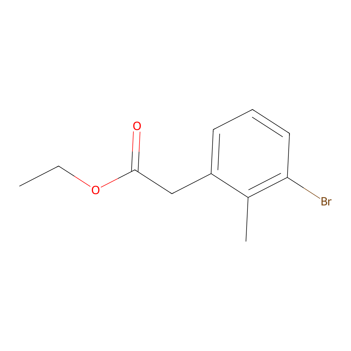 Ethyl 2-(3-bromo-2-methylphenyl)acetate molecular structure, CAS 1261862-72-9