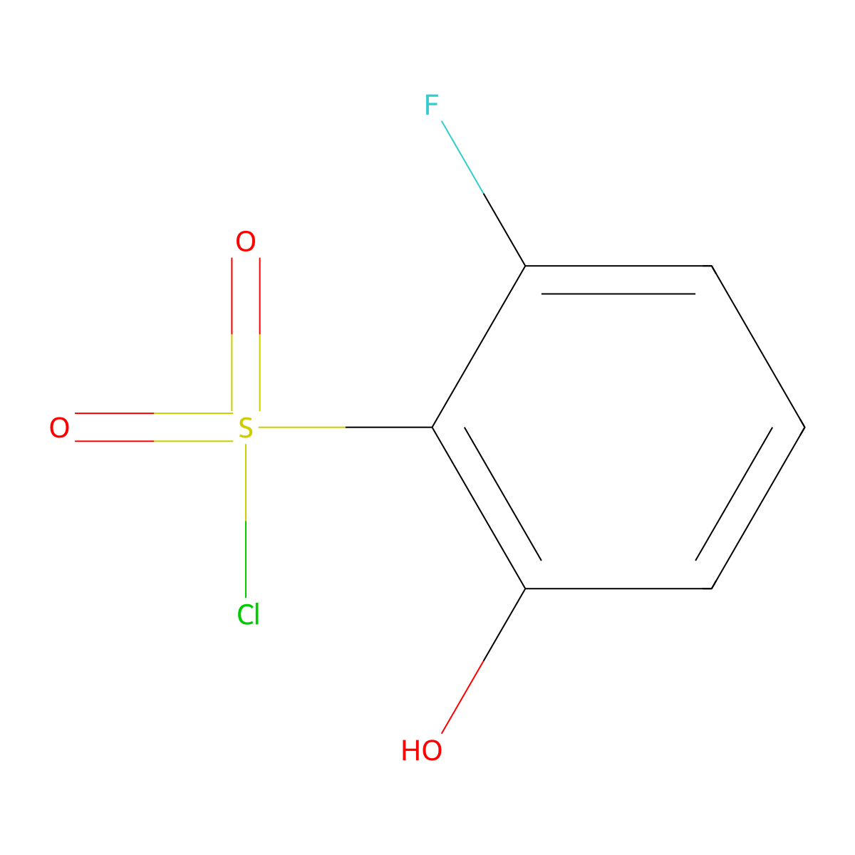 2-Fluoro-6-hydroxybenzene-1-sulfonyl chloride molecular structure, CAS 1261862-81-0