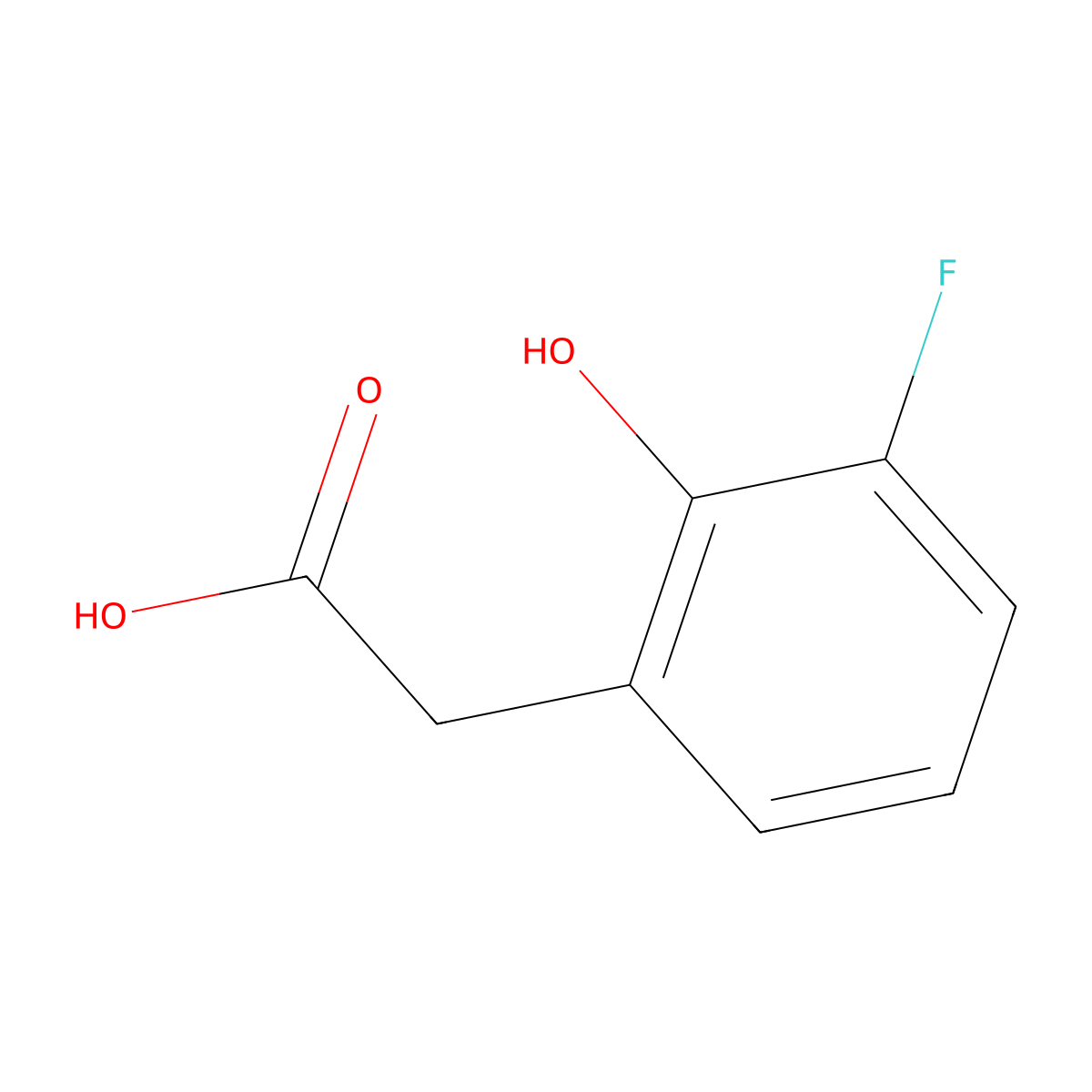 2-(3-Fluoro-2-hydroxyphenyl)acetic acid molecular structure, CAS 1261862-87-6