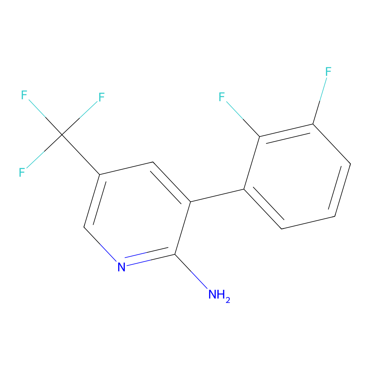 3-(2,3-Difluorophenyl)-5-(trifluoromethyl)pyridin-2-amine molecular structure, CAS 1261862-88-7