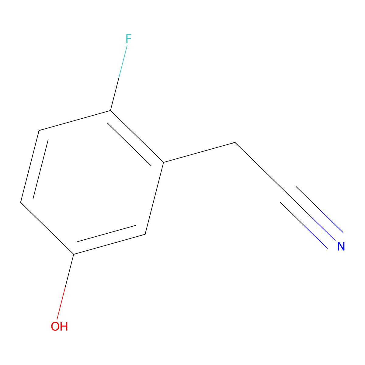 2-(2-Fluoro-5-hydroxyphenyl)acetonitrile molecular structure, CAS 1261862-90-1