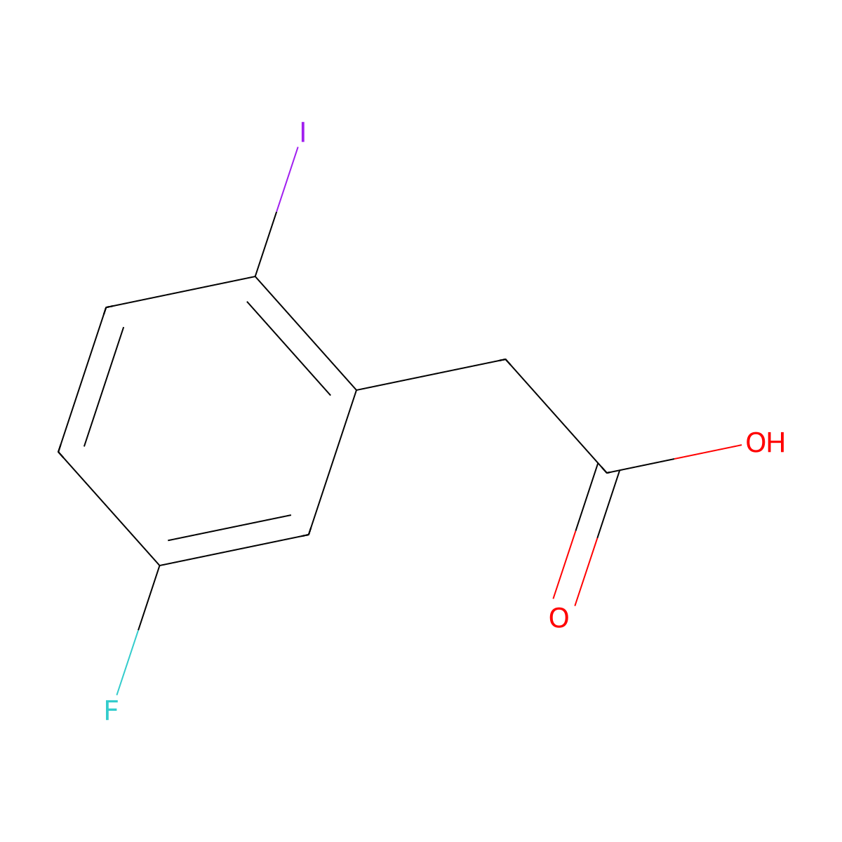 2-(5-Fluoro-2-iodophenyl)acetic acid molecular structure, CAS 1261862-94-5