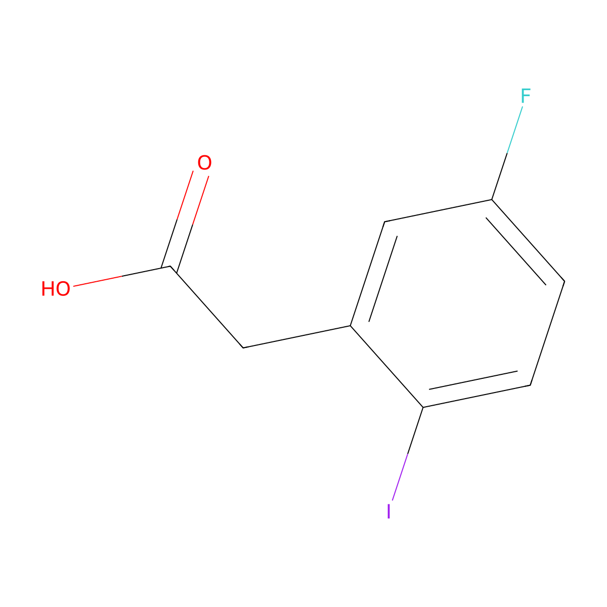 2-(5-Fluoro-2-iodophenyl)acetic acid molecular structure, CAS 1261862-94-5