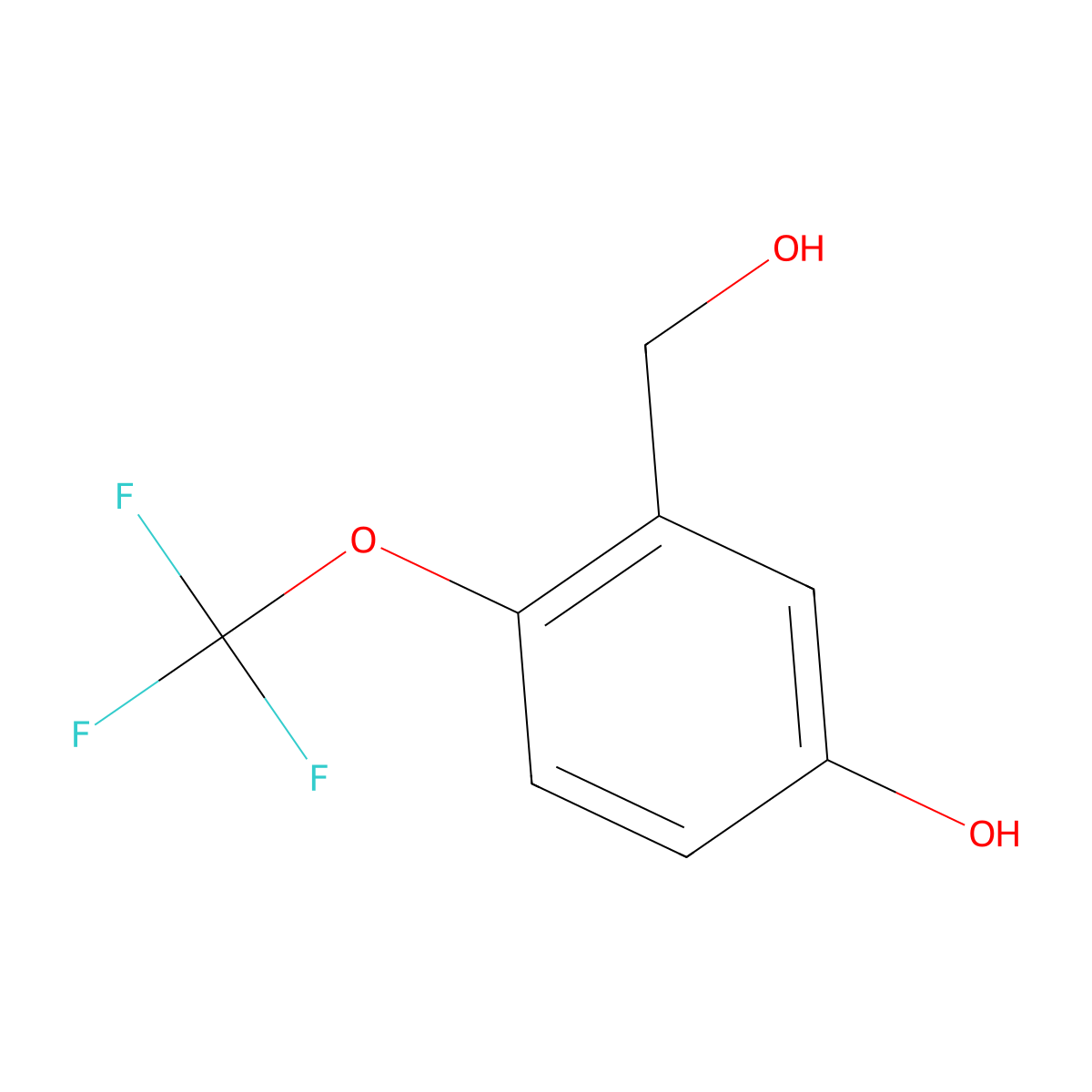 3-(Hydroxymethyl)-4-(trifluoromethoxy)phenol molecular structure, CAS 1261863-34-6