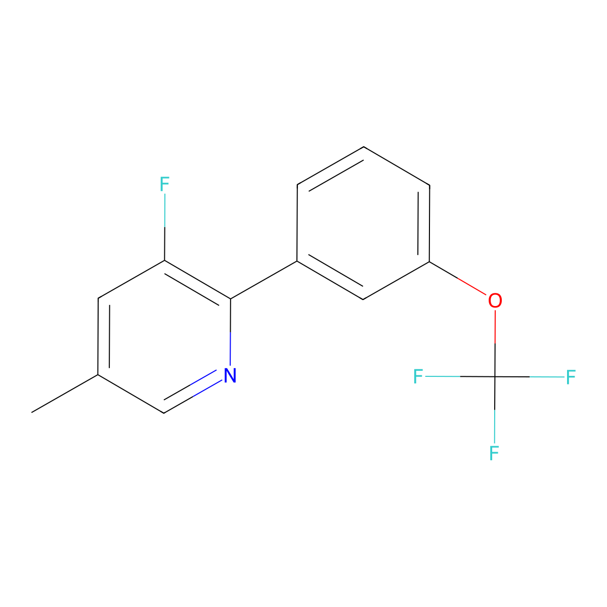 3-Fluoro-5-methyl-2-[3-(trifluoromethoxy)phenyl]pyridine molecular structure, CAS 1261864-77-0