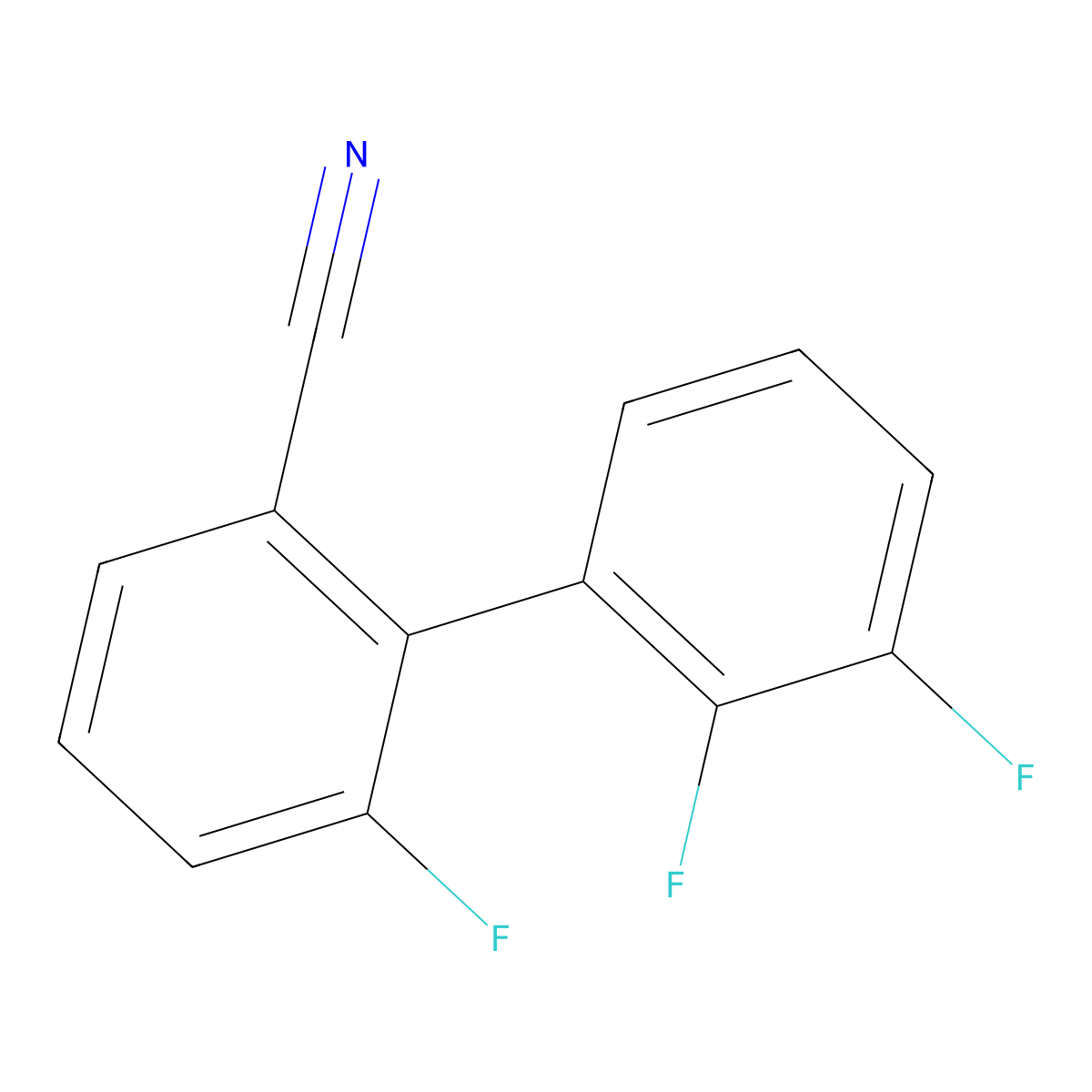 2',3',6-Trifluoro-[1,1'-biphenyl]-2-carbonitrile molecular structure, CAS 1261864-84-9