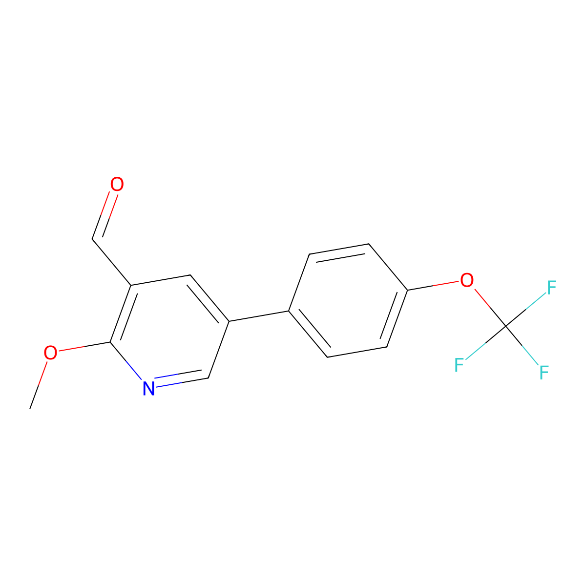 2-Methoxy-5-(4-(trifluoromethoxy)phenyl)nicotinaldehyde molecular structure, CAS 1261864-89-4