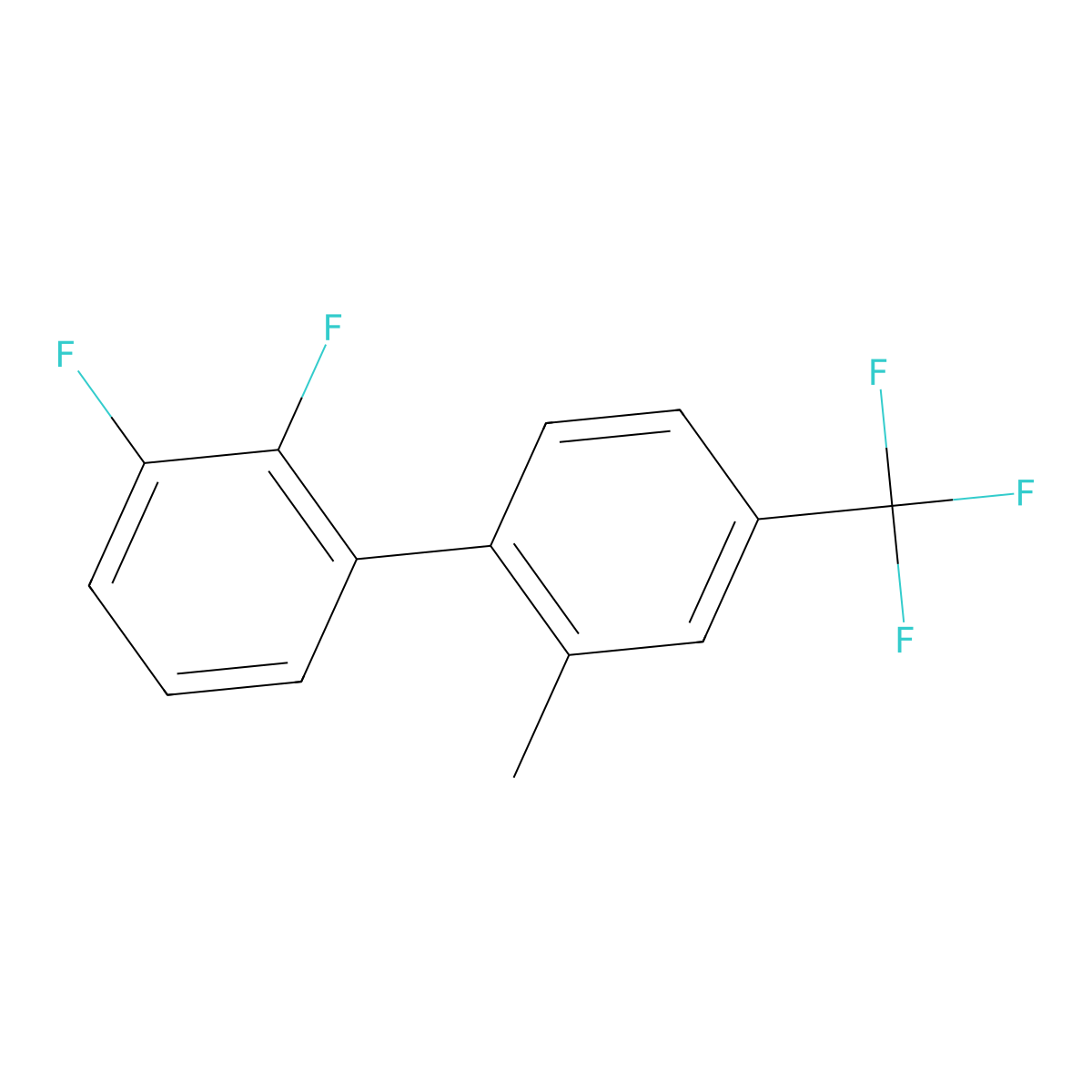 2,3-Difluoro-2'-methyl-4'-(trifluoromethyl)-1,1'-biphenyl molecular structure, CAS 1261864-94-1