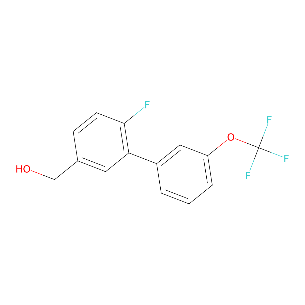 6-Fluoro-3'-(trifluoromethoxy)biphenyl-3-methanol molecular structure, CAS 1261865-24-0