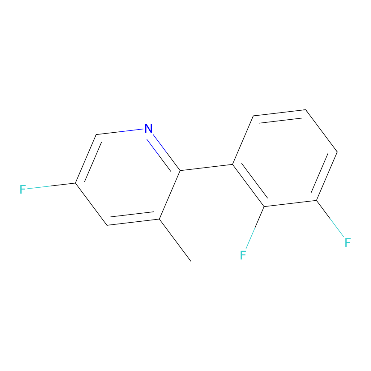 2-(2,3-Difluorophenyl)-5-fluoro-3-methylpyridine molecular structure, CAS 1261865-40-0