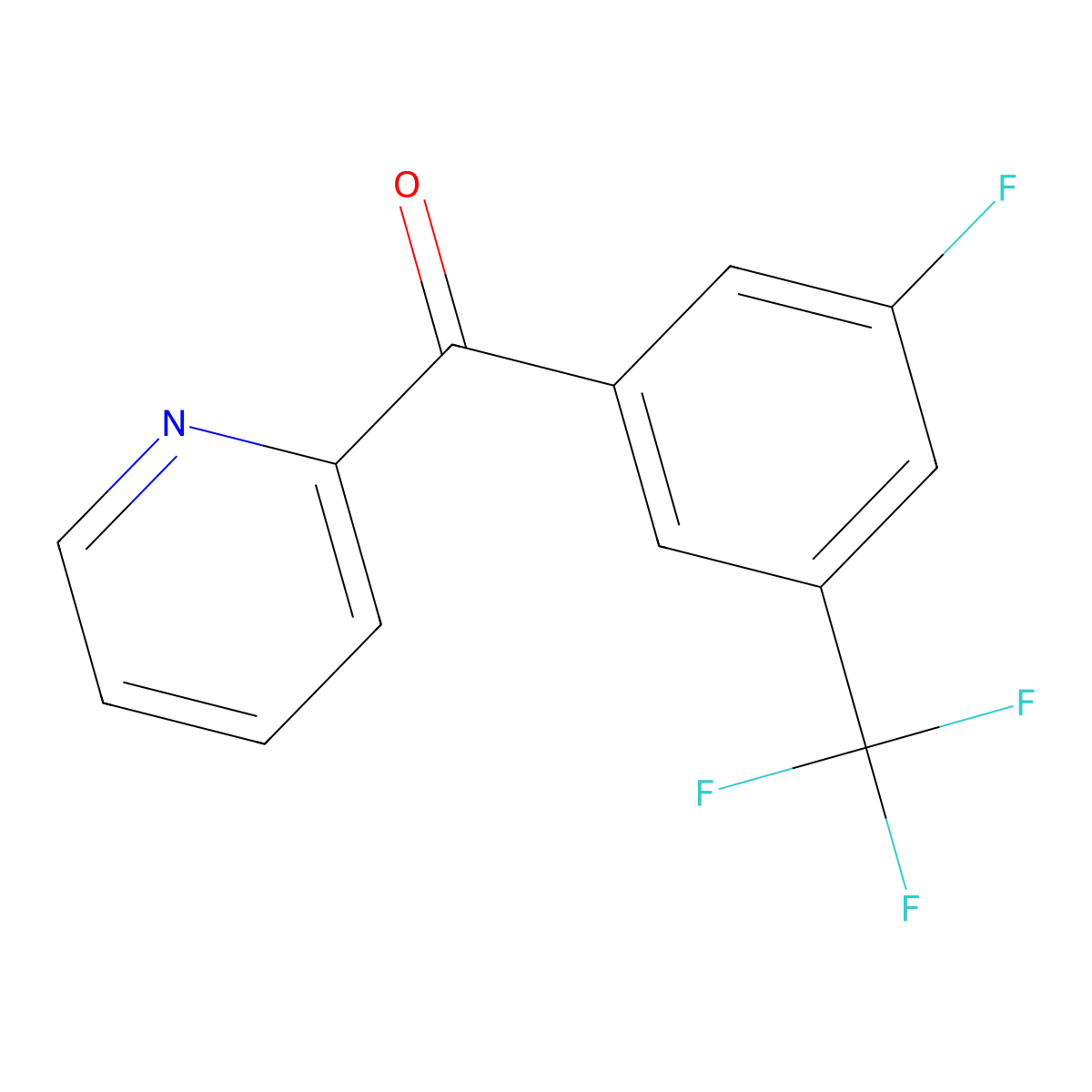 2-(3-Fluoro-5-(trifluoromethyl)benzoyl)pyridine molecular structure, CAS 1261865-99-9