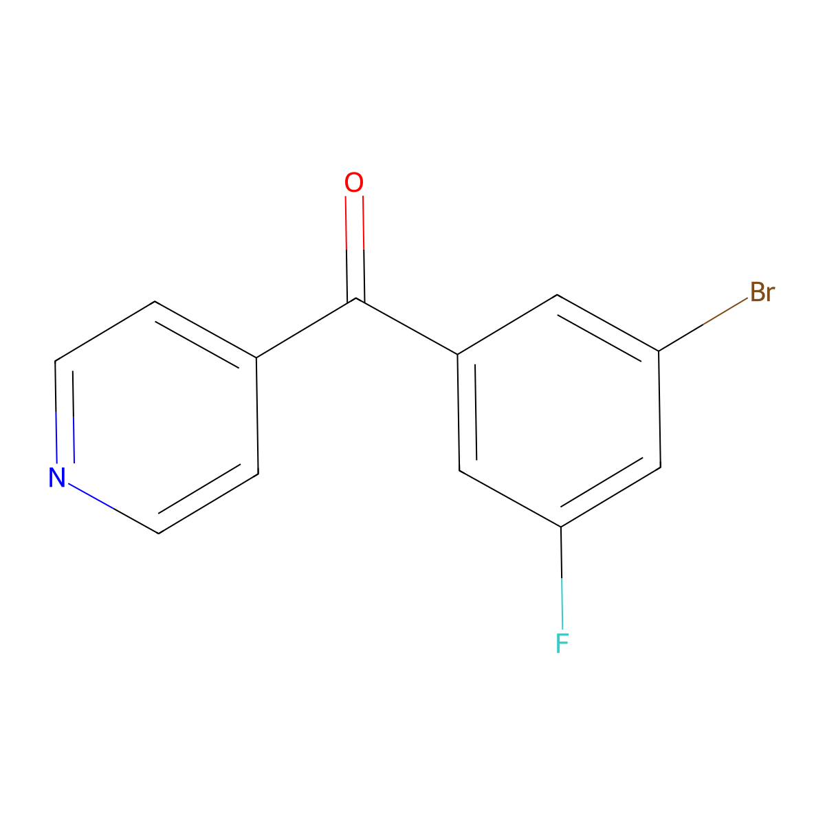 (3-Bromo-5-fluorophenyl)-4-pyridinylmethanone molecular structure, CAS 1261866-45-8