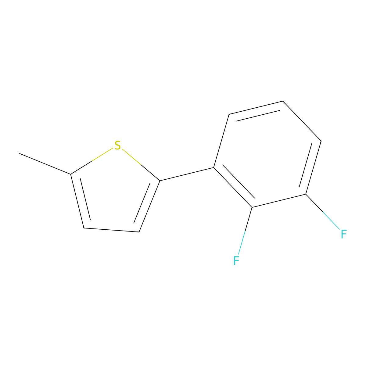 2-(2,3-Difluorophenyl)-5-methylthiophene molecular structure, CAS 1261866-79-8