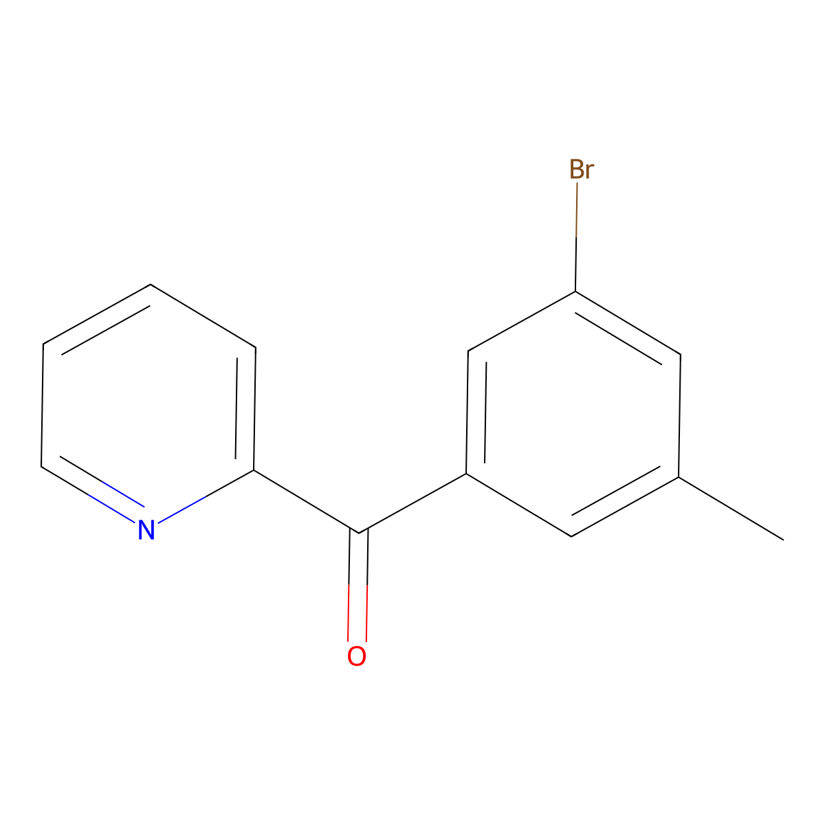 (3-Bromo-5-methylphenyl)-2-pyridinylmethanone molecular structure, CAS 1261866-92-5