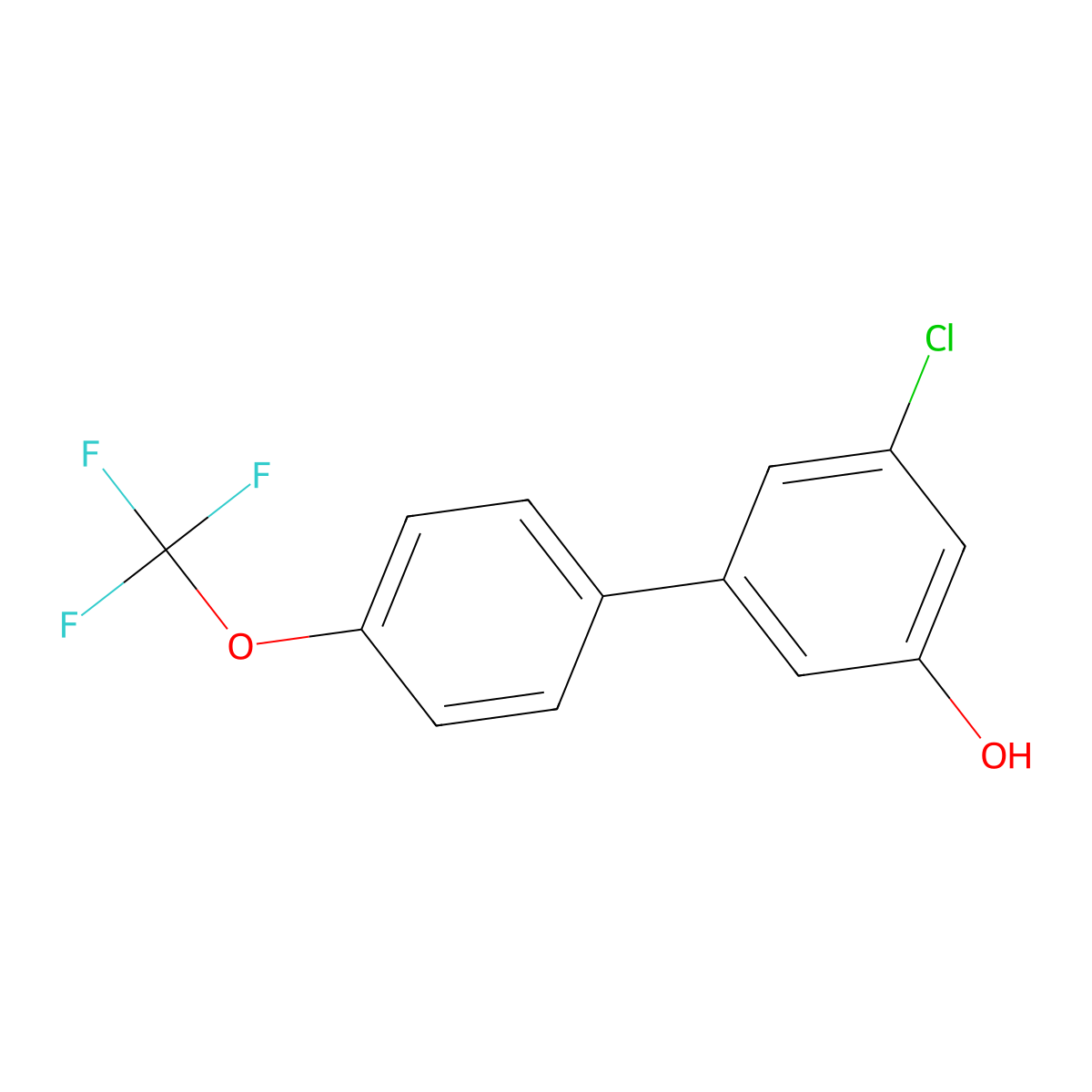 3-Chloro-5-(4-trifluoromethoxyphenyl)phenol molecular structure, CAS 1261866-99-2