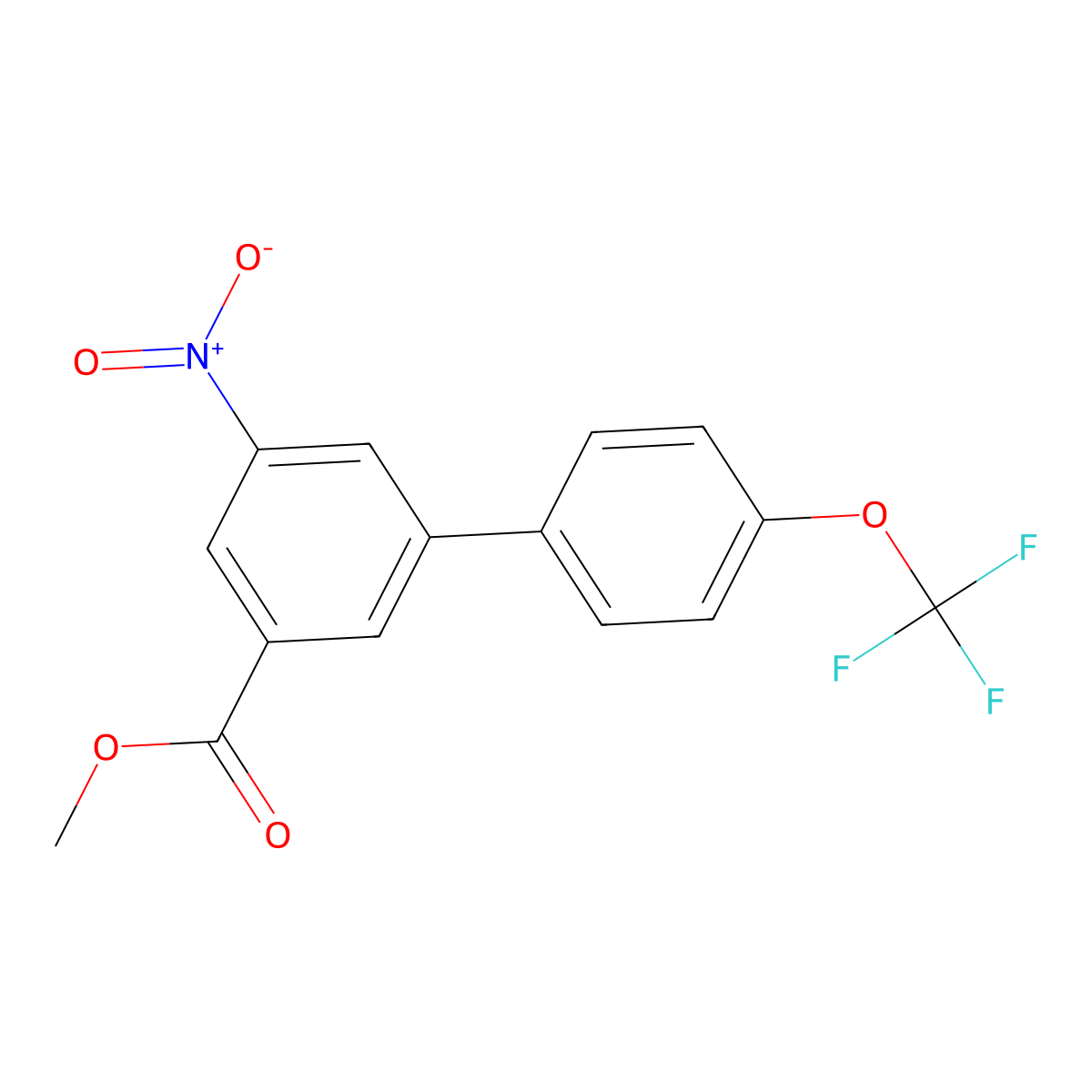 5-Nitro-4'-(trifluoromethoxy)biphenyl-3-carboxylic acid methyl ester molecular structure, CAS 1261867-36-0