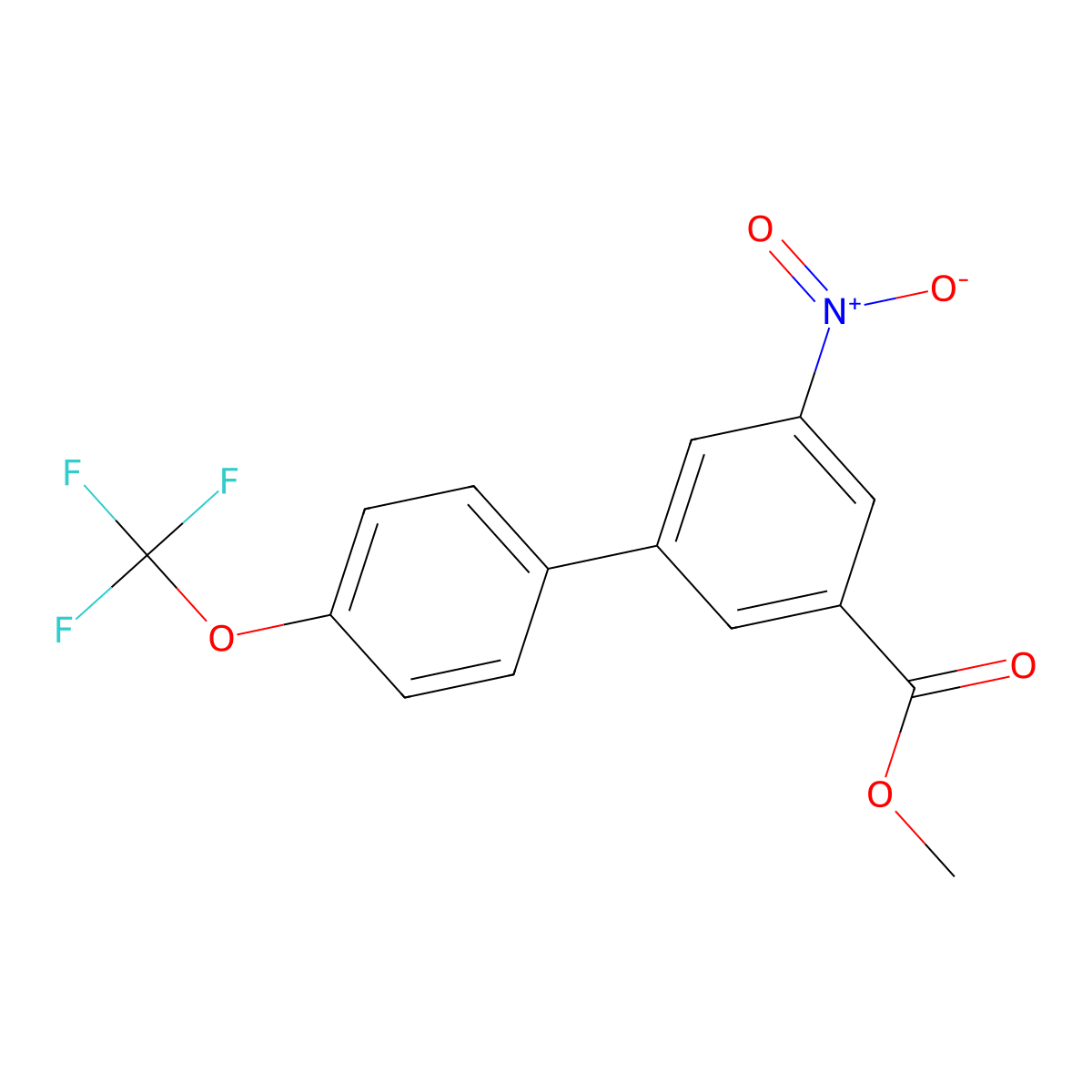 5-Nitro-4'-(trifluoromethoxy)biphenyl-3-carboxylic acid methyl ester molecular structure, CAS 1261867-36-0