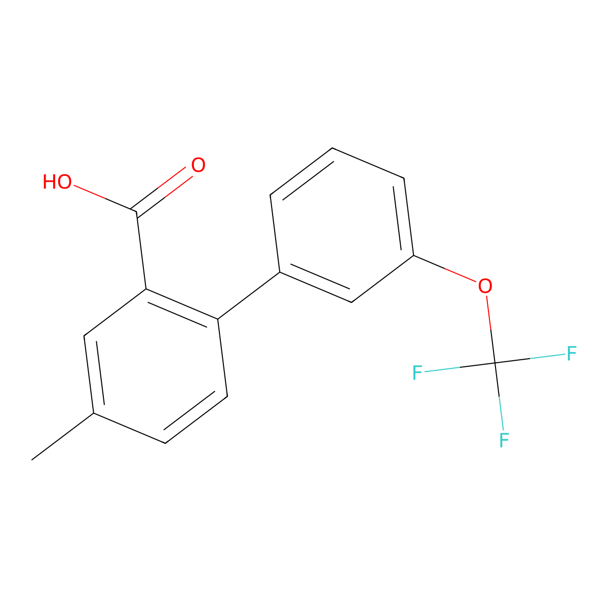 5-Methyl-2-(3-trifluoromethoxyphenyl)benzoic acid molecular structure, CAS 1261867-47-3