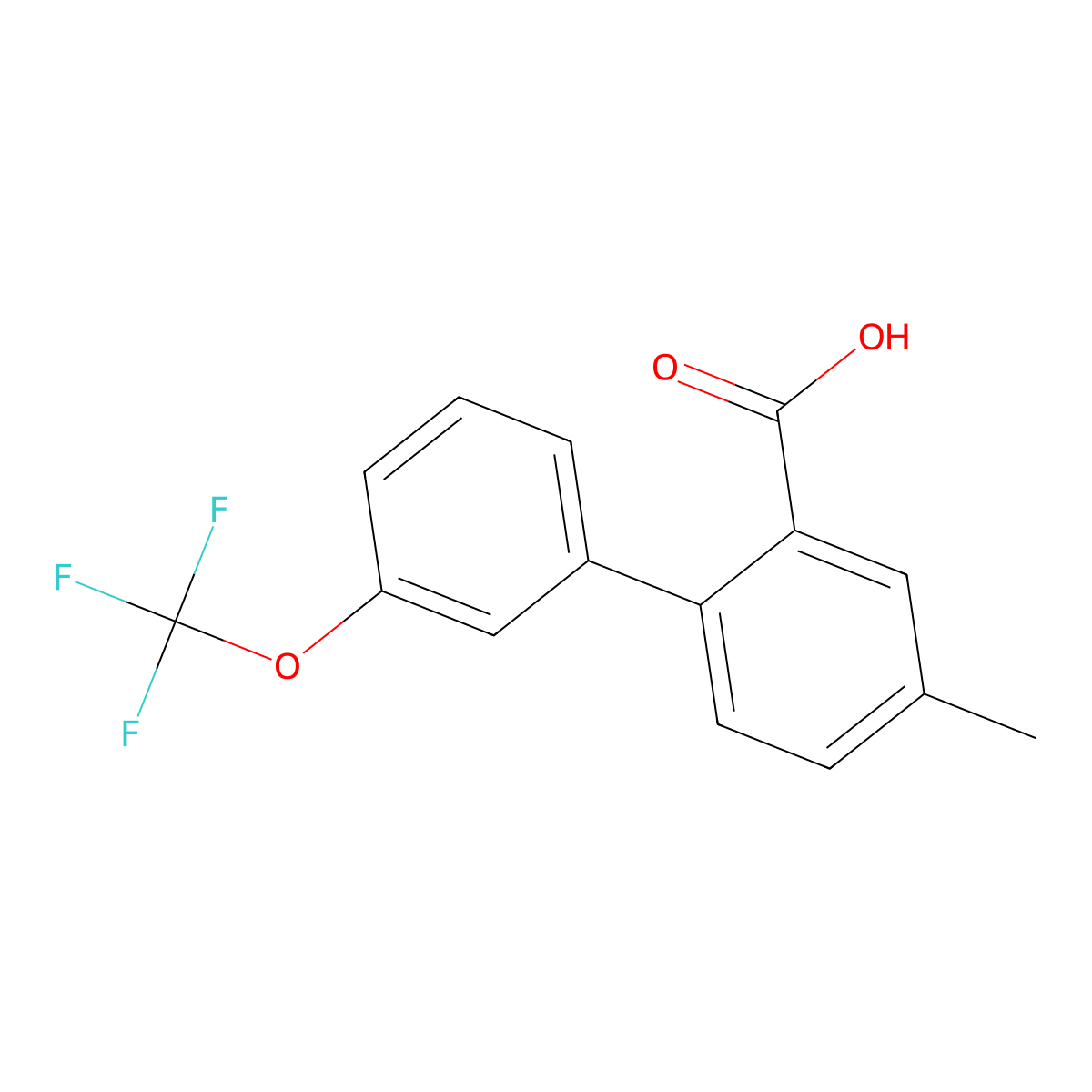 5-Methyl-2-(3-trifluoromethoxyphenyl)benzoic acid molecular structure, CAS 1261867-47-3