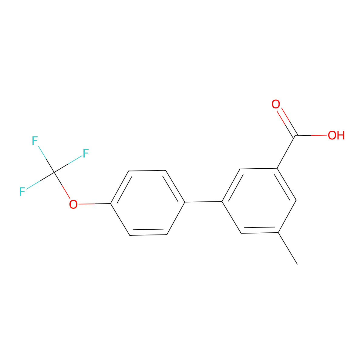 5-Methyl-4'-(trifluoromethoxy)-[1,1'-biphenyl]-3-carboxylic acid molecular structure, CAS 1261867-55-3