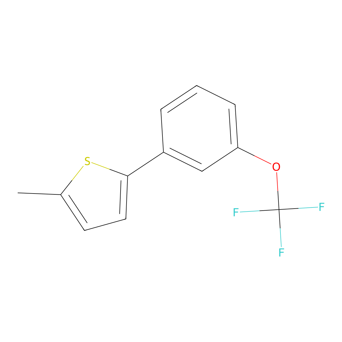 2-Methyl-5-(3-(trifluoromethoxy)phenyl)thiophene molecular structure, CAS 1261868-04-5