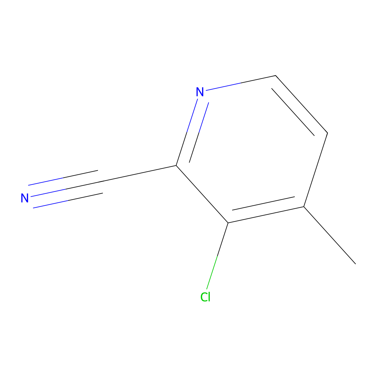 3-Chloro-4-methylpicolinonitrile molecular structure, CAS 1261868-97-6