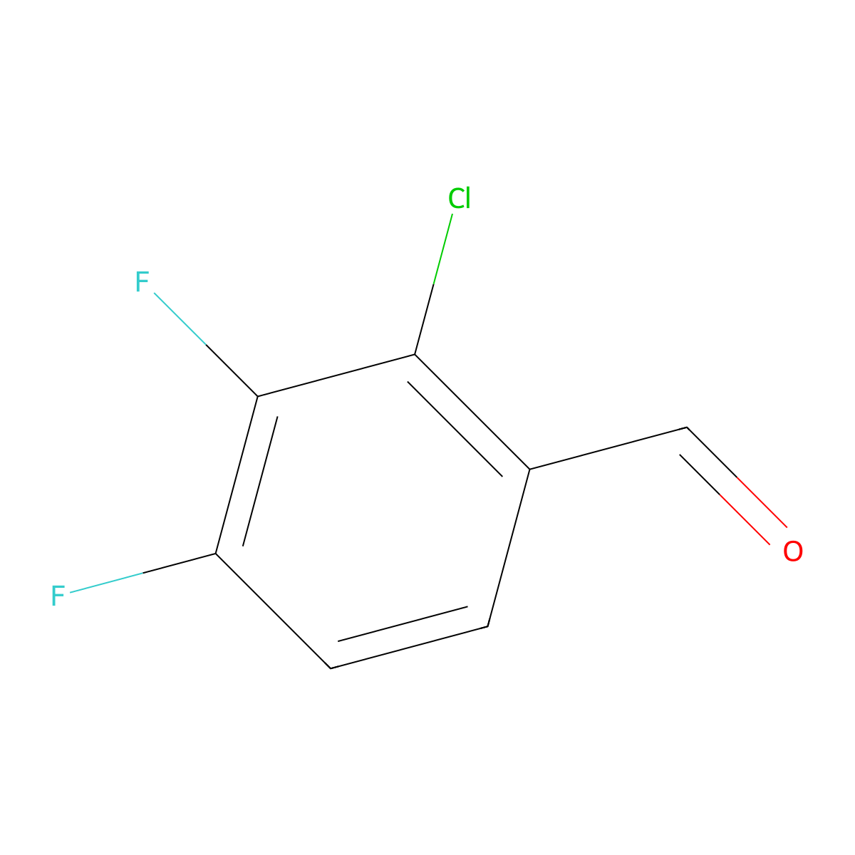 2-Chloro-3,4-difluorobenzaldehyde molecular structure, CAS 1261869-07-1