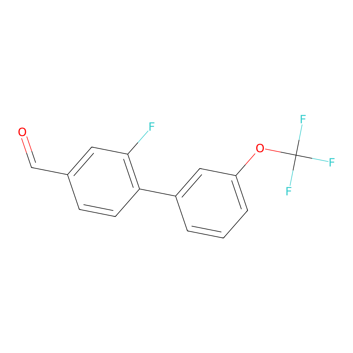 2-Fluoro-3'-(trifluoromethoxy)-[1,1'-biphenyl]-4-carbaldehyde molecular structure, CAS 1261869-37-7