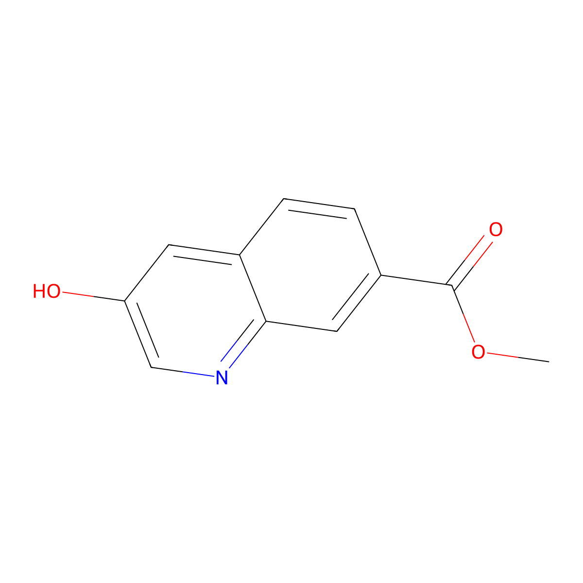 Methyl 3-hydroxyquinoline-7-carboxylate molecular structure, CAS 1261869-58-2