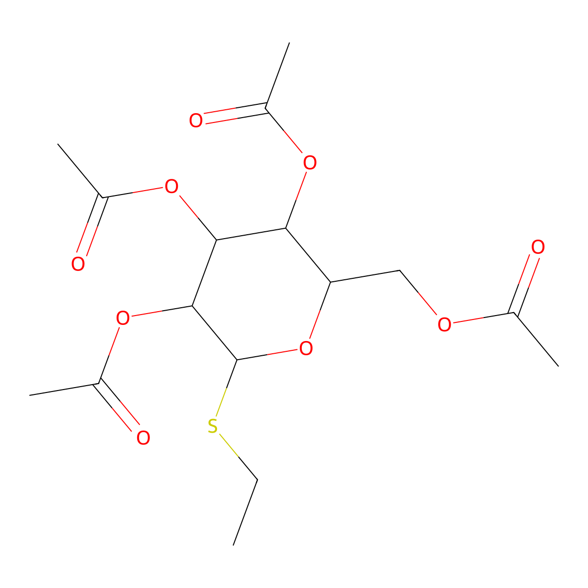 Ethly 2,3,4,6-tetra-O-acetyl-a-D-thiogalactopyranoside molecular structure, CAS 126187-25-5