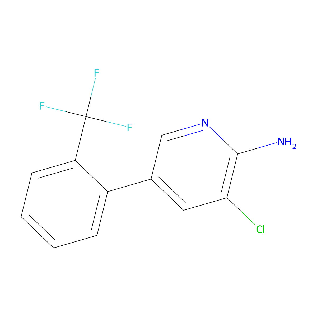3-Chloro-5-(2-(trifluoromethyl)phenyl)pyridin-2-amine molecular structure, CAS 1261870-22-7