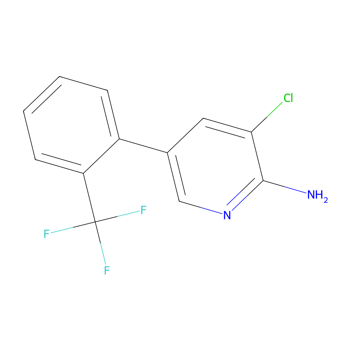 3-Chloro-5-(2-(trifluoromethyl)phenyl)pyridin-2-amine molecular structure, CAS 1261870-22-7
