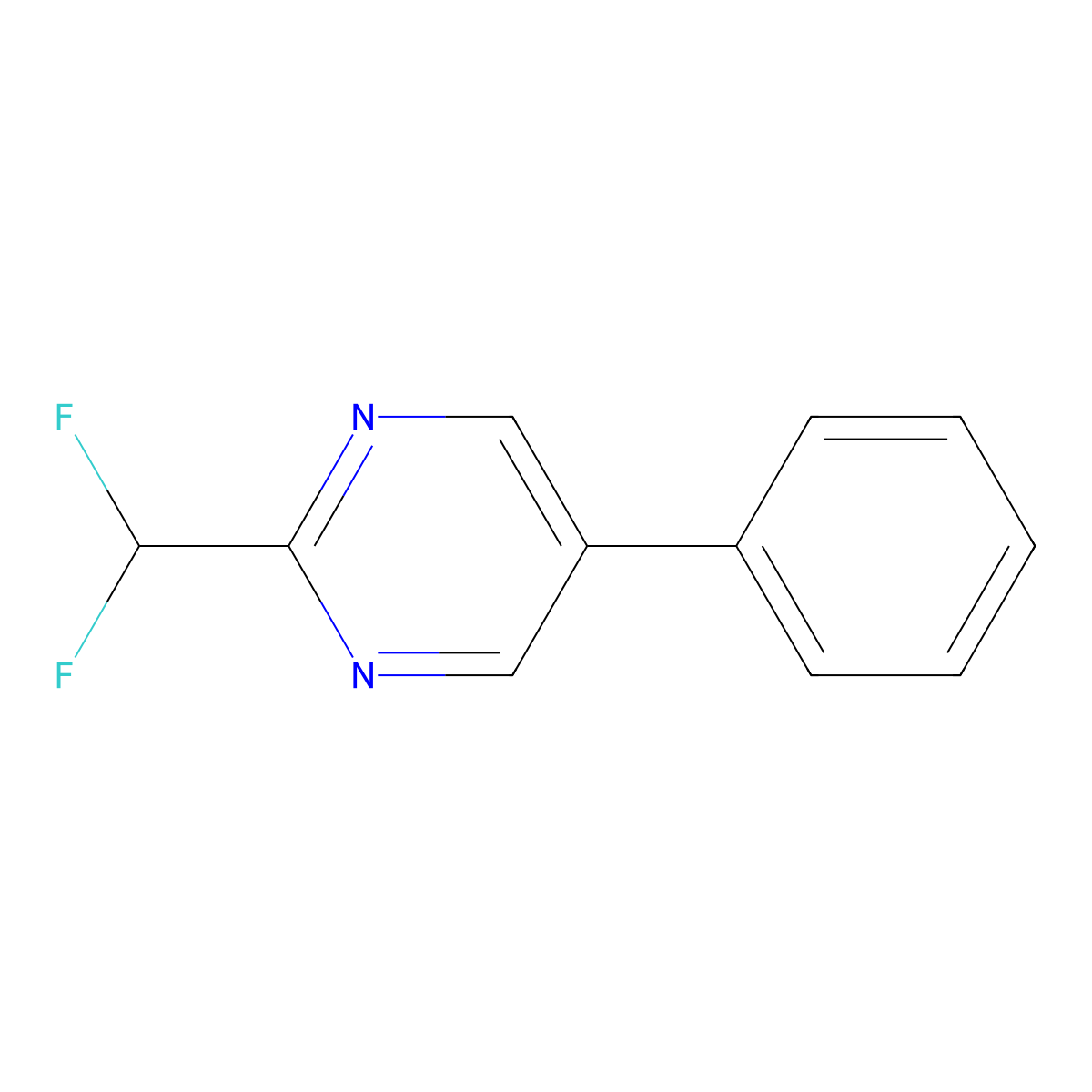 2-(Difluoromethyl)-5-phenylpyrimidine molecular structure, CAS 1261870-36-3