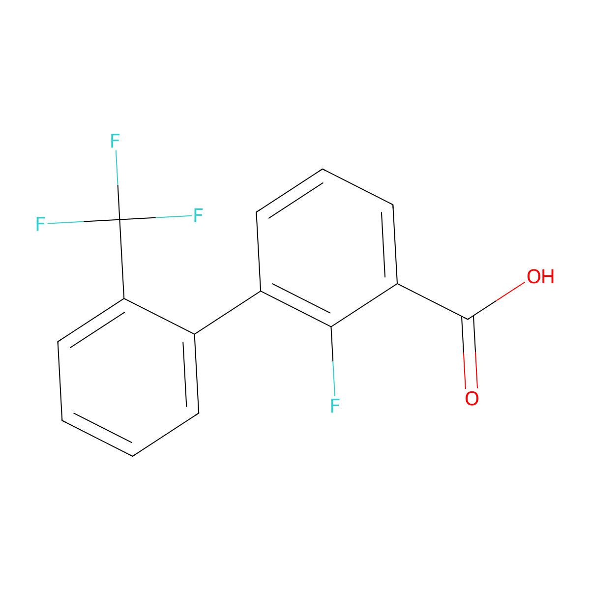 2-Fluoro-2'-(trifluoromethyl)biphenyl-3-carboxylic acid molecular structure, CAS 1261871-96-8