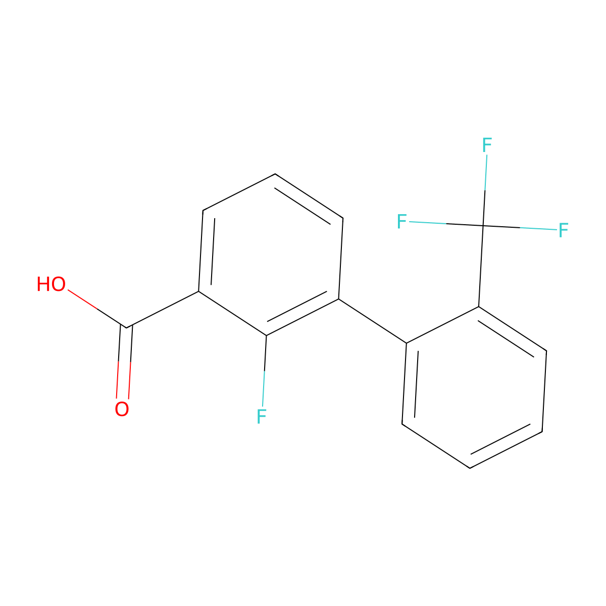 2-Fluoro-2'-(trifluoromethyl)biphenyl-3-carboxylic acid molecular structure, CAS 1261871-96-8