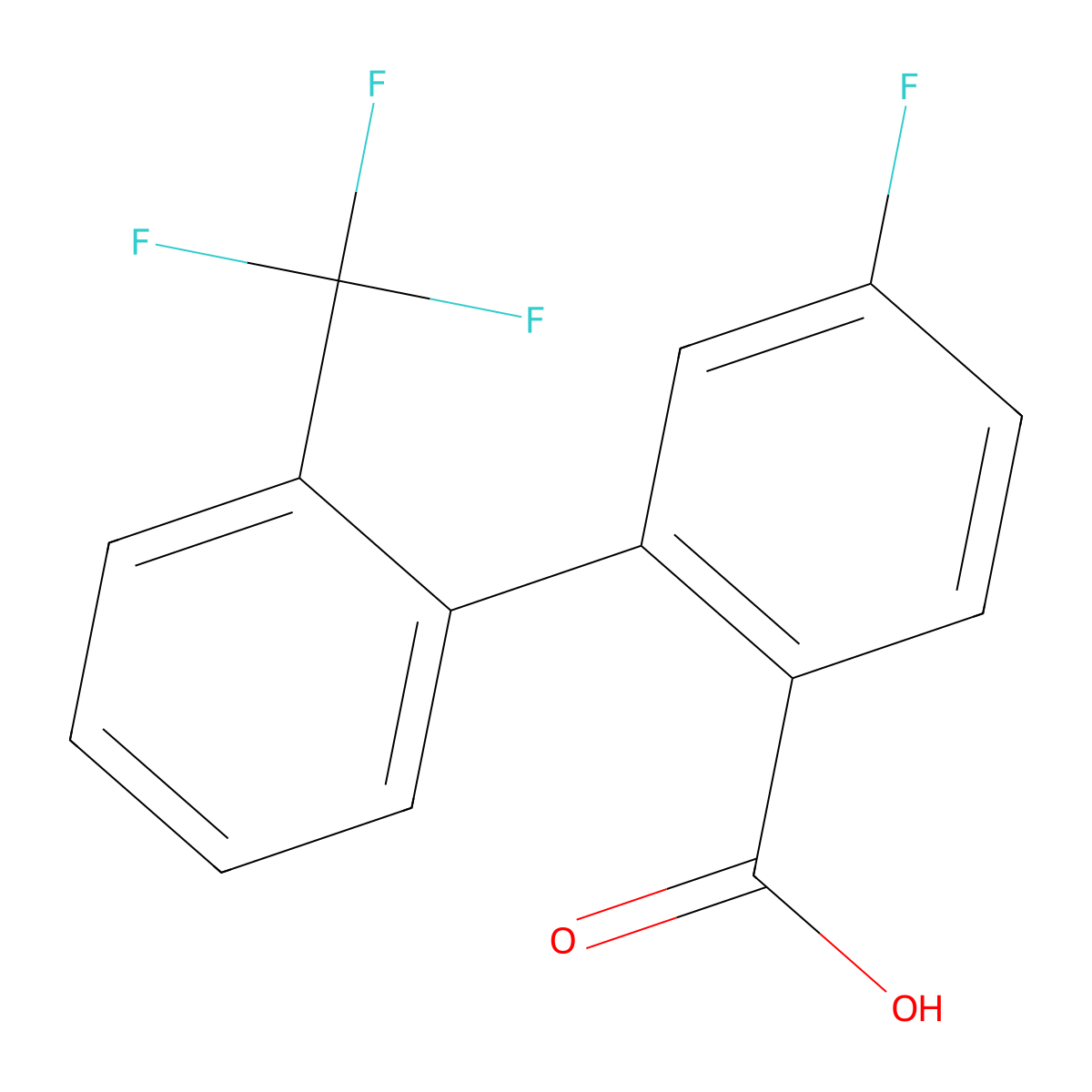 4-Fluoro-2-(2-trifluoromethylphenyl)benzoic acid molecular structure, CAS 1261871-99-1
