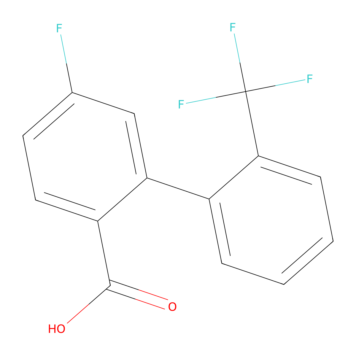 4-Fluoro-2-(2-trifluoromethylphenyl)benzoic acid molecular structure, CAS 1261871-99-1