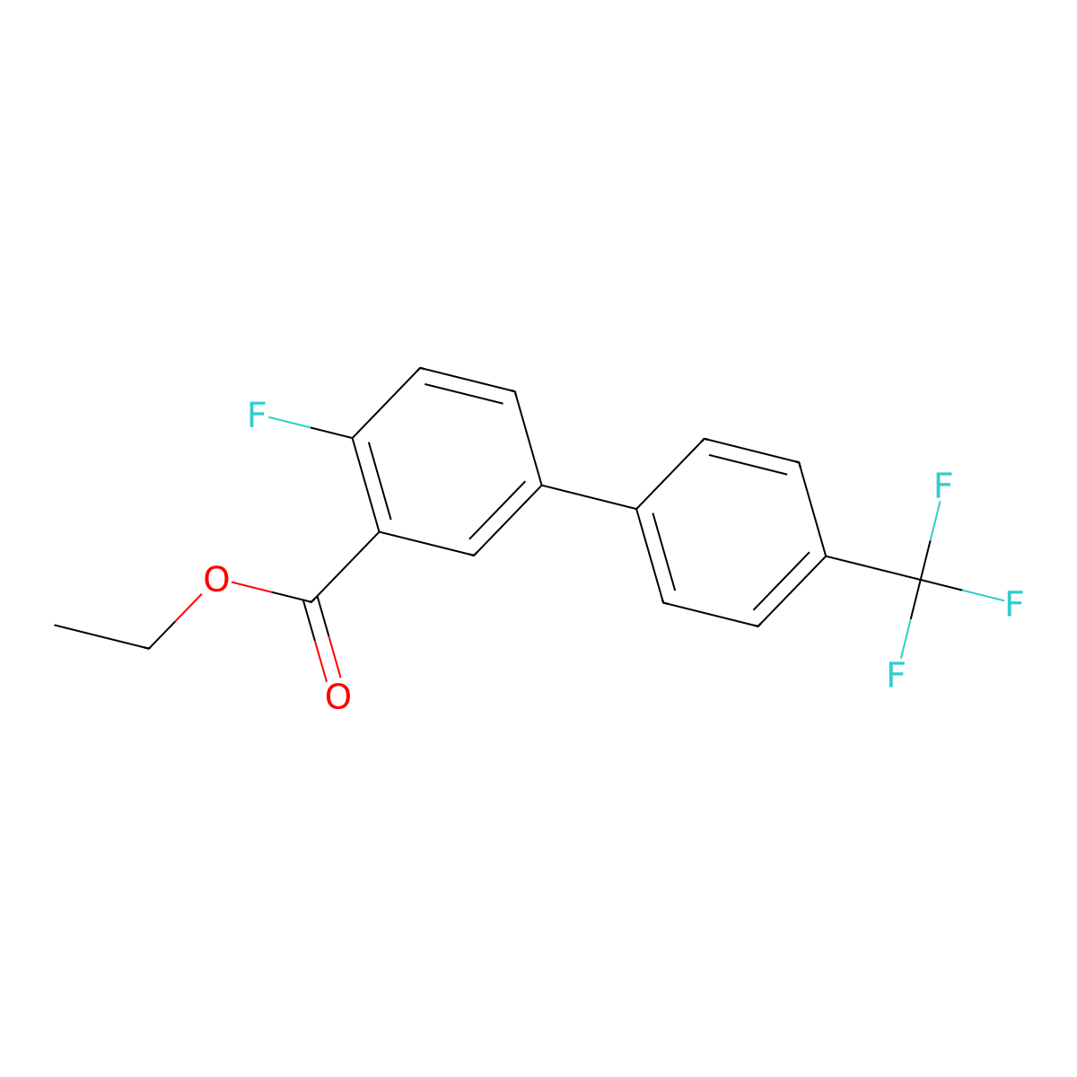 Ethyl 2-fluoro-5-[4-(trifluoromethyl)phenyl]benzoate molecular structure, CAS 1261872-10-9