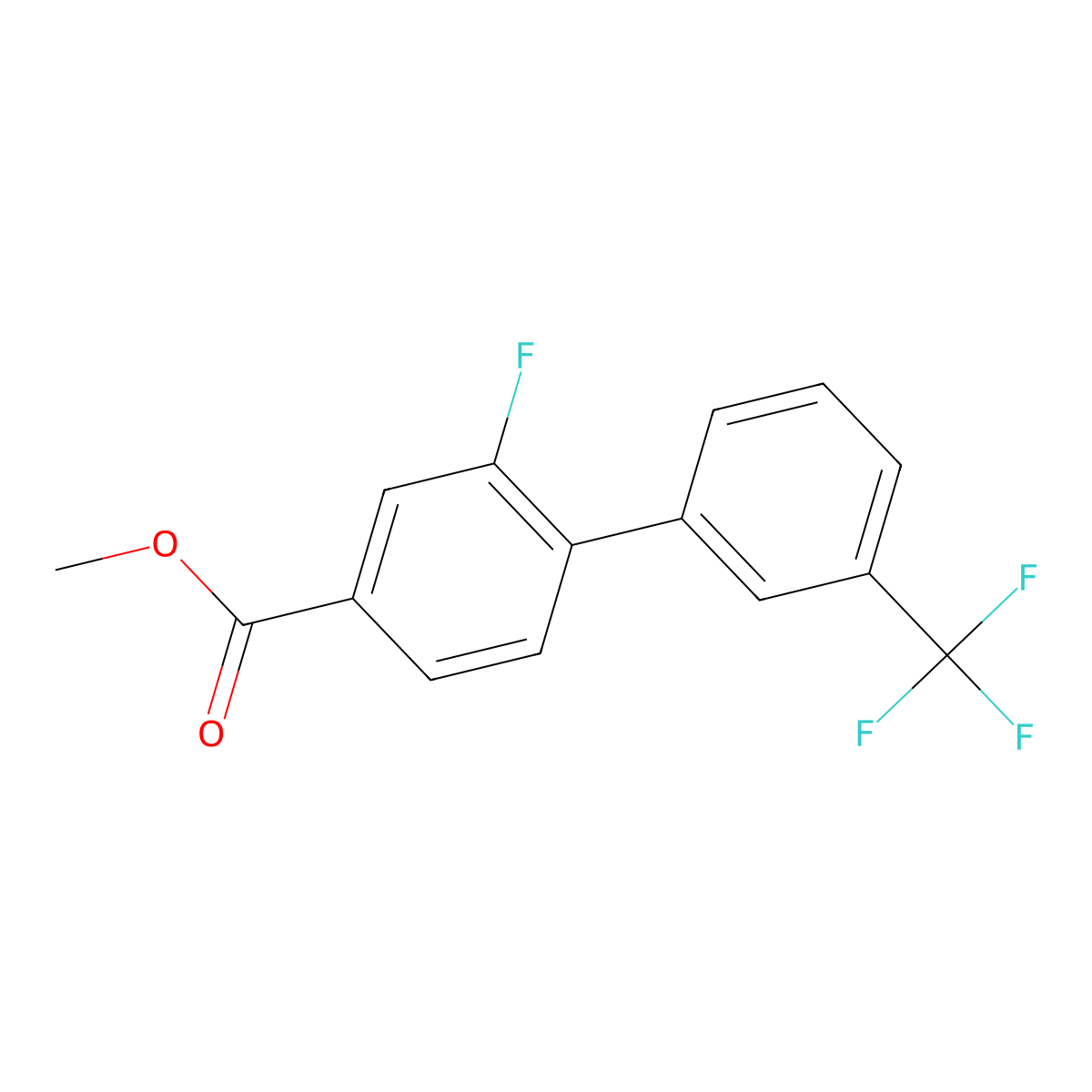 2-Fluoro-3'-(trifluoromethyl)biphenyl-4-carboxylic acid methyl ester molecular structure, CAS 1261872-12-1