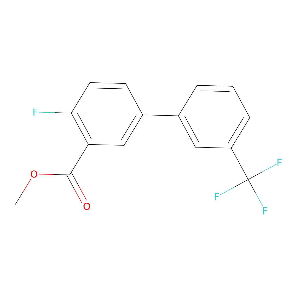 4-Fluoro-3'-(trifluoromethyl)biphenyl-3-carboxylic acid methyl ester molecular structure, CAS 1261872-15-4